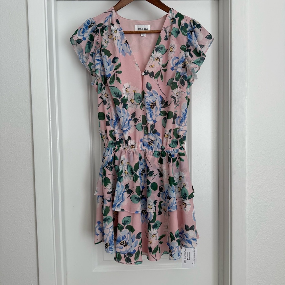 Yumi Kim Chelsea Dress In Wonder Garden Blush Pink Mini Dress Size Medium